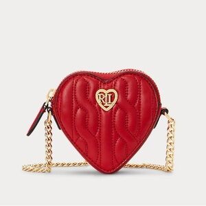 NWT Lauren Ralph Lauren Red Heart-Shaped Crossbody Bag